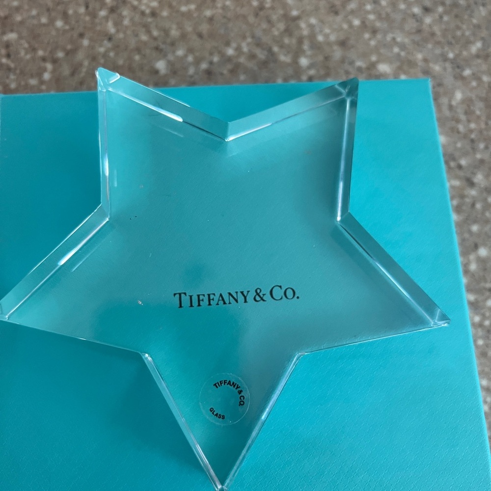 Tiffany & Co. Clear Crystal Star Decor.